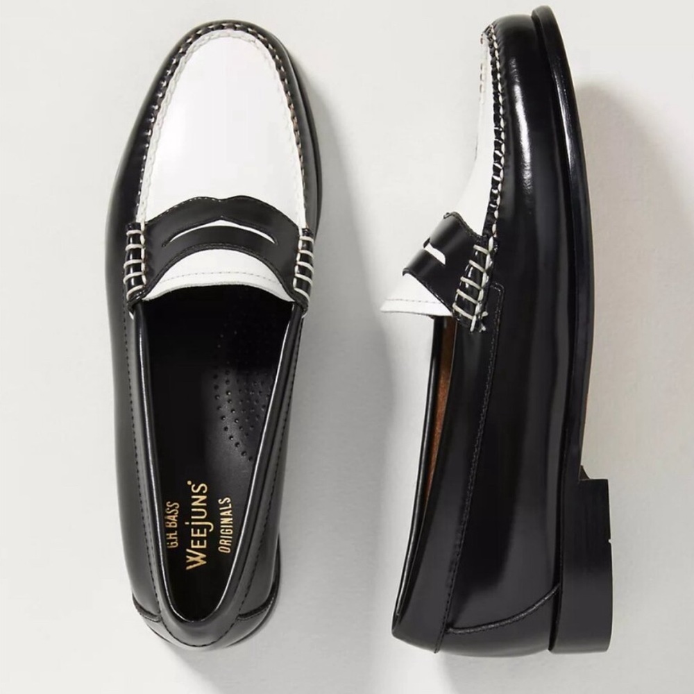 G.H Bass Weejuns Whitney Loafers in black and white